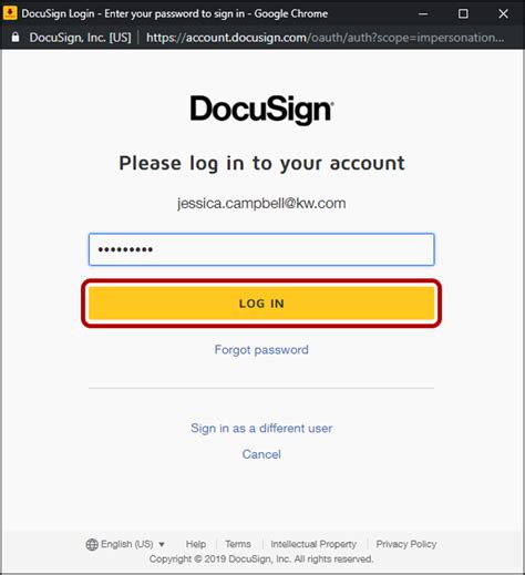 docusign log in.